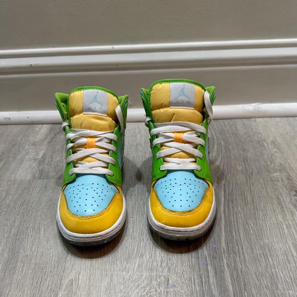 Jordan Kids Sneakers in Green, Yellow, and Blue